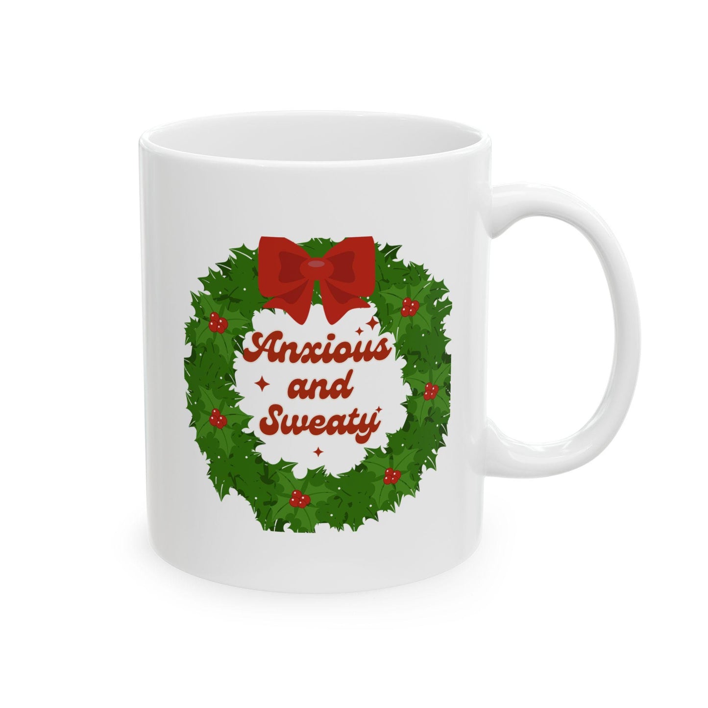 Anxious and Sweaty Christmas Mug Ceramic Mug, (11oz, 15oz)