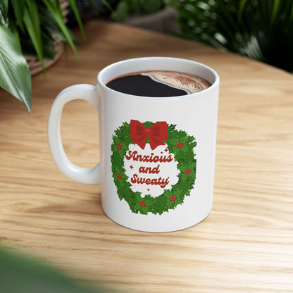 Anxious and Sweaty Christmas Mug Ceramic Mug, (11oz, 15oz)