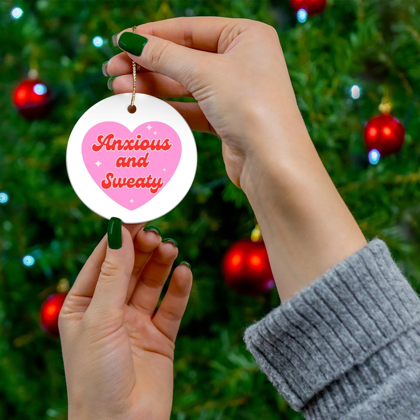 Pink Ceramic Ornament